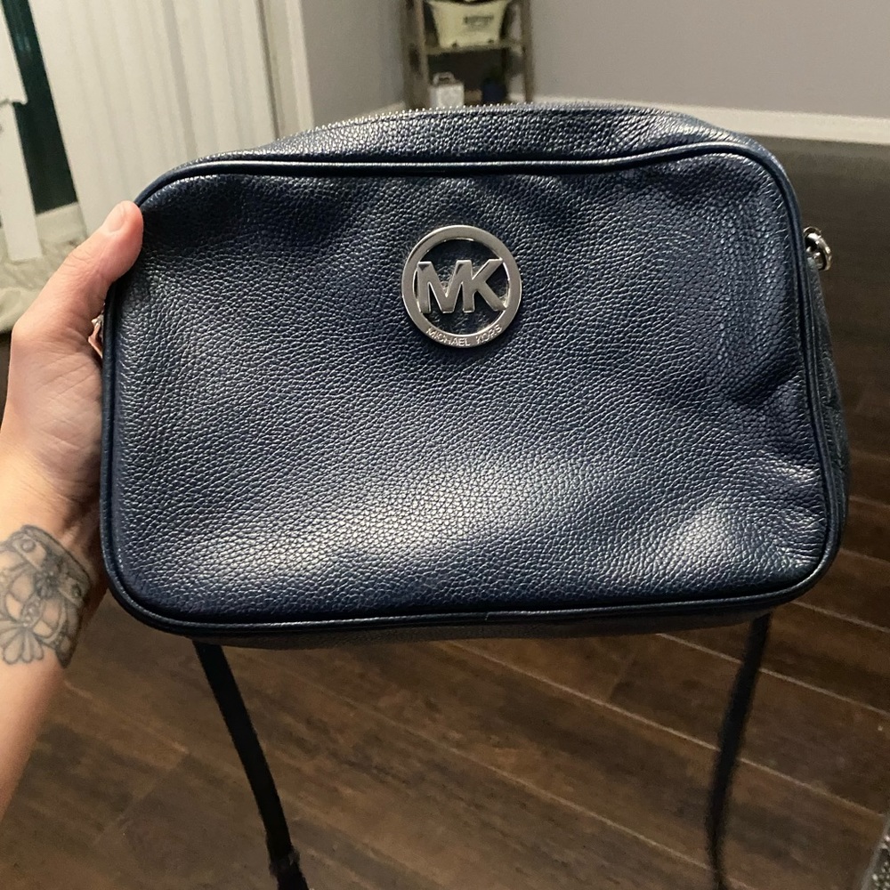 Navy Michael Kors leather crossbody bag